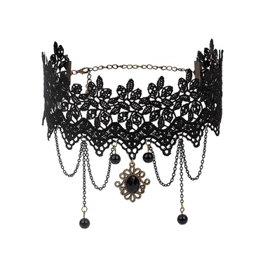 Cross-Border Accessories Multi-Layer Tassel Lace Collar Gothic Lolita Vintage Choker Necklace—3
