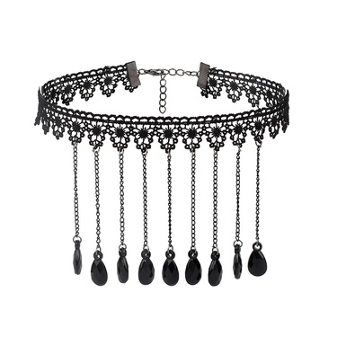 Cross-Border Accessories Multi-Layer Tassel Lace Collar Gothic Lolita Vintage Choker Necklace—4