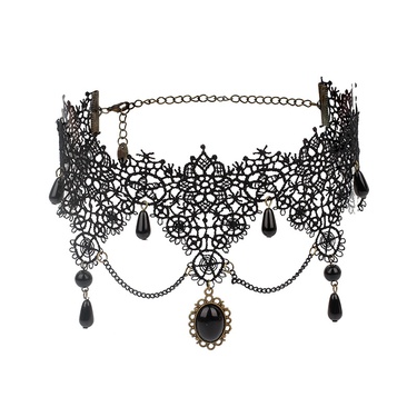 Cross-Border Accessories Multi-Layer Tassel Lace Collar Gothic Lolita Vintage Choker Necklace—5