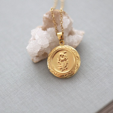 Photo Box Pendant Flower Necklace Three-Dimensional Flower Rose Album Pendant Sweater Chain Cross-Border New Electroplated 18K Gold—5