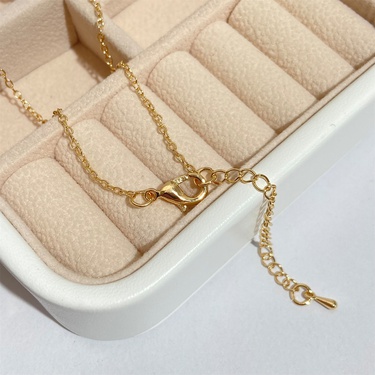 Electroplated Real Gold Vintage Tarot Pendant Necklace Pink Lover the Lovers Square Plate Clavicle Chain Cross-Border—4