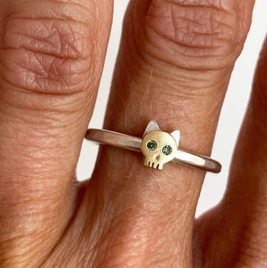 Personality Punk Trendy Skull Ring Copper Plating Real Gold Color Retention Dark Style Ring Independent Station Hot Sale New Product—1