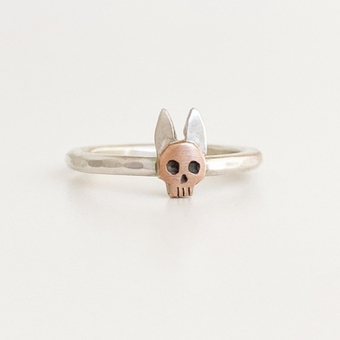 Personality Punk Trendy Skull Ring Copper Plating Real Gold Color Retention Dark Style Ring Independent Station Hot Sale New Product—5