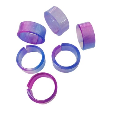 Japanese, Korean, European and American Same Color Ring Acrylic Ring Macaron Gradient Mermaid Color Series Couple Ring—2