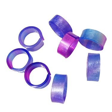 Japanese, Korean, European and American Same Color Ring Acrylic Ring Macaron Gradient Mermaid Color Series Couple Ring—3