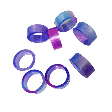 Japanese, Korean, European and American Same Color Ring Acrylic Ring Macaron Gradient Mermaid Color Series Couple Ring—5