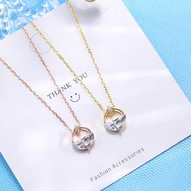 Wanying Jewelry Clear Spring Necklace Women's S925 Sterling Silver Ins Light Luxury Ornament Personalized Creative Valentine's Day Accessories—1