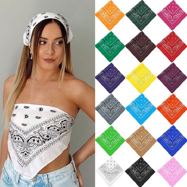 Cross-Border Wish Versatile Hair Band Headdress Same Hair Band Waist Flowering and Fruiting Pattern Hip Hop Outdoor Sports Scarf Square Scarf—1