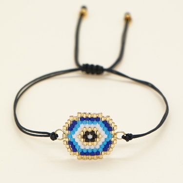 Bohemian Beaded Bead Woven Eyes Simple Peach Heart Beaded Couple Bracelets Handmade Ornament Bracelet—3