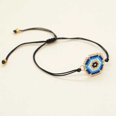 Bohemian Beaded Bead Woven Eyes Simple Peach Heart Beaded Couple Bracelets Handmade Ornament Bracelet—1