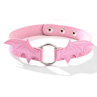 European And American Fashion Pink Necklace Gothic Punk Vampire Series Collar Wings Choker—2