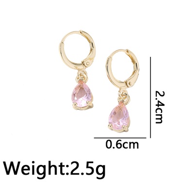 INS Ornament Fashion Creative Water Drop Earrings Niche Design Copper Plated Gold Micro Inlaid Zircon Cross-Border Earrings—5