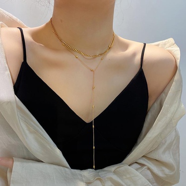 Wenjian Baroque Multi-Layer Twin Pearl Necklace Female Fashion Ins Cold Style Choker Double-Layer Fashion Net Red Lock—1