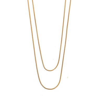 Shopkeeper Angry Push ~ 18K Plated Valuable Prescription Snake Bone Ins Light Luxury Plain Gold Long Necklace Women's Sweater Chain Autumn and Winter Does Not Fade—3