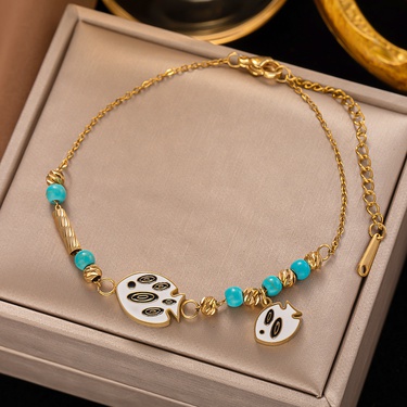 Cross-Border  2023 New Bracelet Turquoise Elephant Love Fish Turtle Fashion Stainless Ornament Bracelet for Women—5