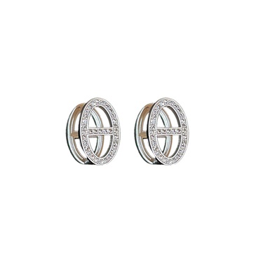 Korean Silver Series Zircon Letters Ear Clip Daily Simple All-Match Earrings Personality Temperament Entry Lux Earrings  for Women—5