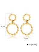Vintage Geometric CopperPlated Twist Double Circle Earrings Wholesalepicture11