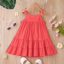 Little girl cute suspender skirt 2022 summer solid color bow dress wholesalepicture11