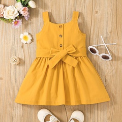 Summer girl baby cute solid color little girl suspender skirt clothes wholesale