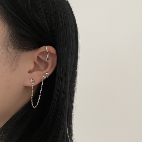 New snake-shaped ear clips one-piece ear hanging alloy earrings NHYQ628944's discount tags