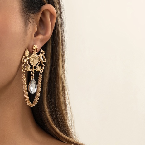 retro palace style water drop inlaid glass alloy hollow earrings wholesale's discount tags