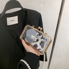 fashion pearl chain transparent starfish one-shoulder messenger bag 18*11*6CM