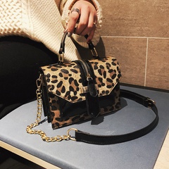 summer new fashion hand-held leopard print bag Korean style chain messenger bag 20*15*9CM