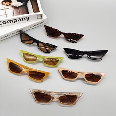 European and American new cat eye jelly color small frame sunglasses