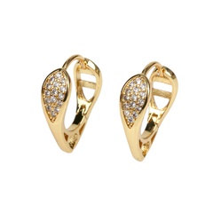 European and American copper diamond snake earrings female simple ear buckle