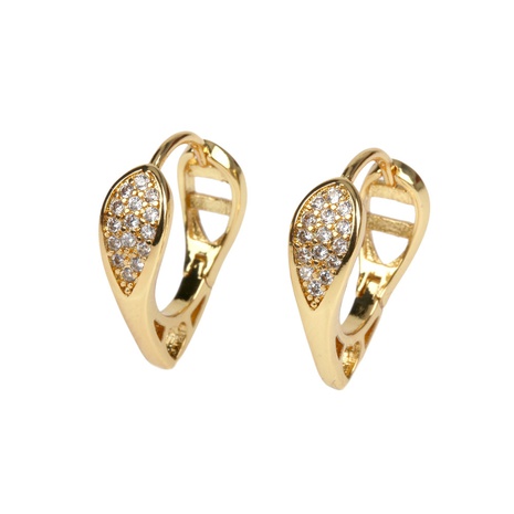 European and American copper diamond snake earrings female simple ear buckle's discount tags