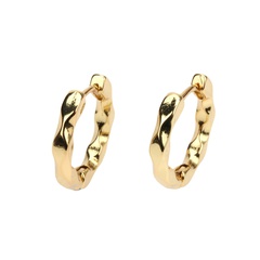 European and American irregular minimalist geometric copper gold-plated glossy earrings
