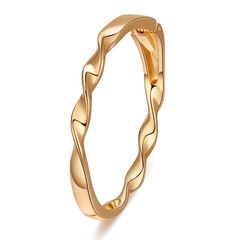 new minimalist glossy alloy texture bracelet irregular twist flower open spring bracelet