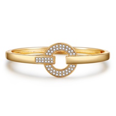 European and American minimalist gold safety buckle diamond alloy bracelet wholesale