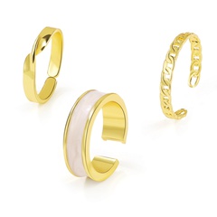fahion creative simple retro alloy ring plain circle three-piece ring set