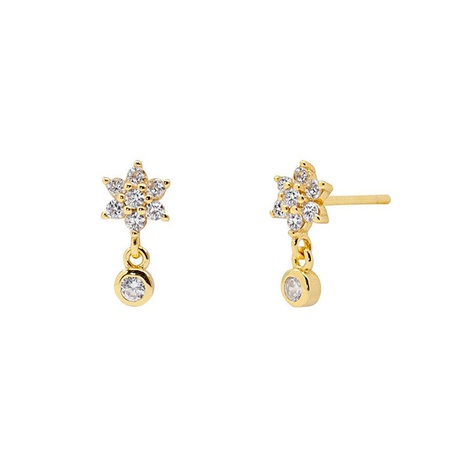 Fashion snowflake inlaid zircon star copper earrings wholesale's discount tags