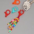 new niche design Bohemian rainbow glass beads smiley keychain bag small pendantpicture6