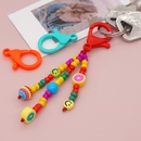 new niche design Bohemian rainbow glass beads smiley keychain bag small pendantpicture8