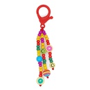 new niche design Bohemian rainbow glass beads smiley keychain bag small pendantpicture10