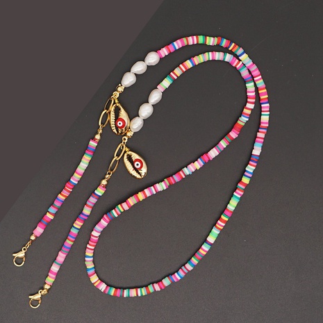 Bohemian Color Soft Pottery Mask Chain Anti-Slip Pearl Shell Sunglasses Chain's discount tags