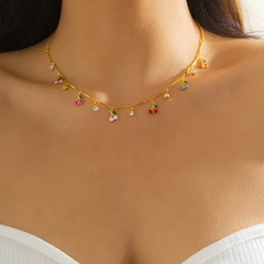 simple fruit cherry pendant copper necklace wholesale
