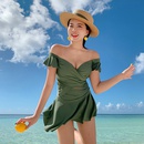 New cover belly solid color onepiece swimsuitpicture9