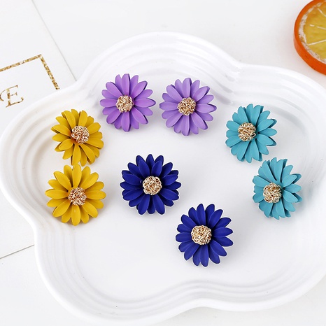 fashion little daisy multicolor sun flower painted earrings's discount tags
