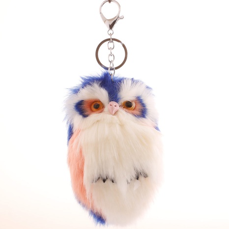 cute imitation rabbit fur ball keychain owl pendant's discount tags