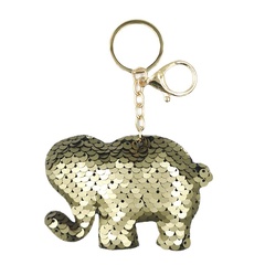 Cute Double-sided Reflective Fish Scale Sequins Elephant Keychain Bags Pendant