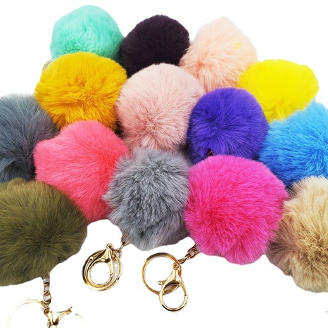 cute imitation rabbit hair keychain fashion fur bag hair ball pendant's discount tags