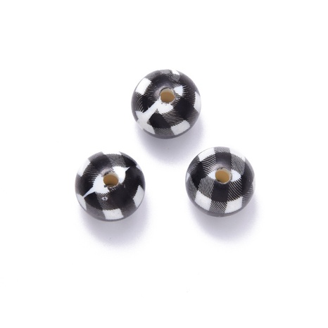 15mm Acrylique Impression Perles Pied de Poule Collier Bracelet Perles Boule Perles's discount tags