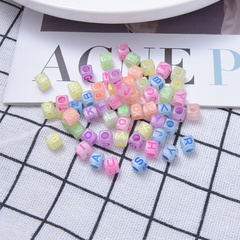 DIY Jewelry Accessories 6*6 Square Luminous Acrylic Letter Beading Material