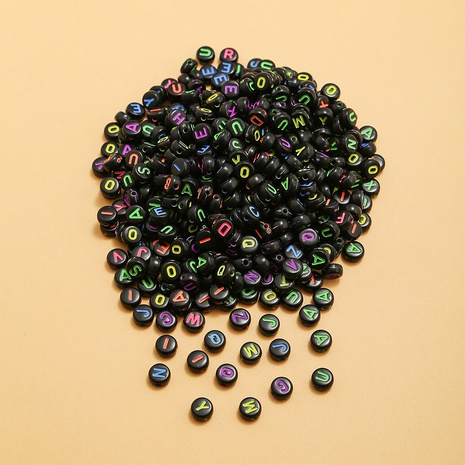 4*7 acrylique fond noir couleur lettre perles bricolage bracelet perlé en gros's discount tags