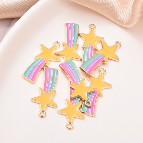 diy pentagram alloy drip oil accessories rainbow meteor shower jewelry pendant's discount tags