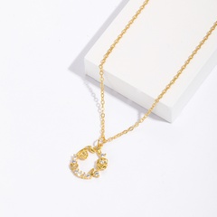 Valentinstag Muttertag Neues Design Rose Blume 18 Karat Gold Kupfer Halskette Geschenk Schmuck